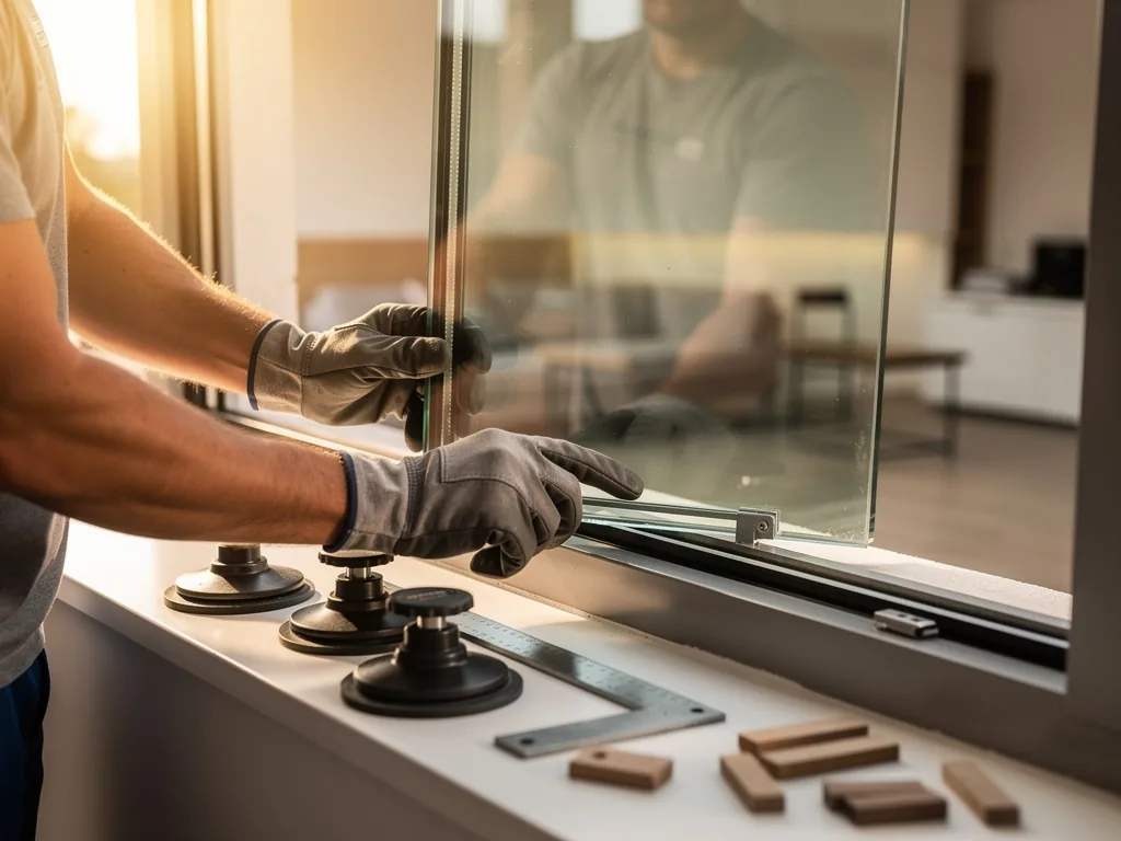 Intervention vitrier à Dammartinengoele : artisan au travail